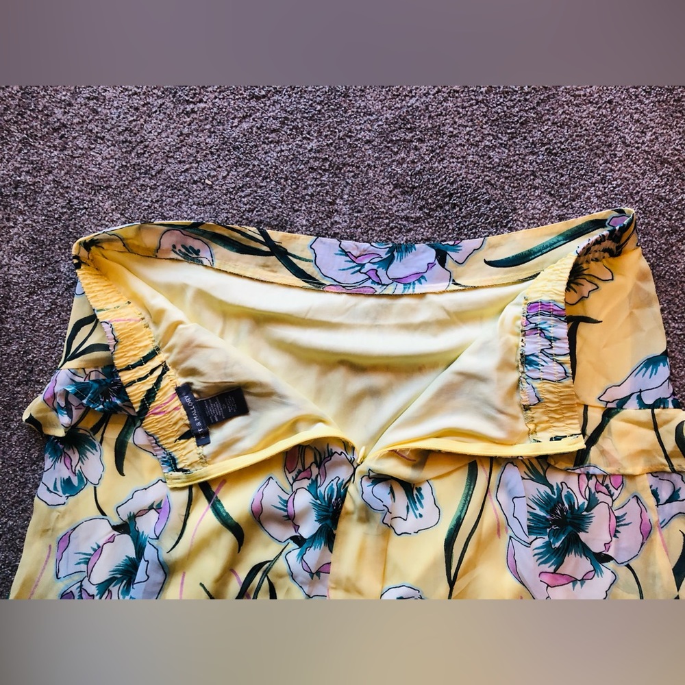 Kate & Mallory Ruffled Summer Chiffon Skirt Sz 2X 🌼Flowers Asymmetrical Bottom - Picture 6 of 11